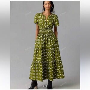 Anthropologie Somerset Maxi Dress – Moss Print - Size XXS